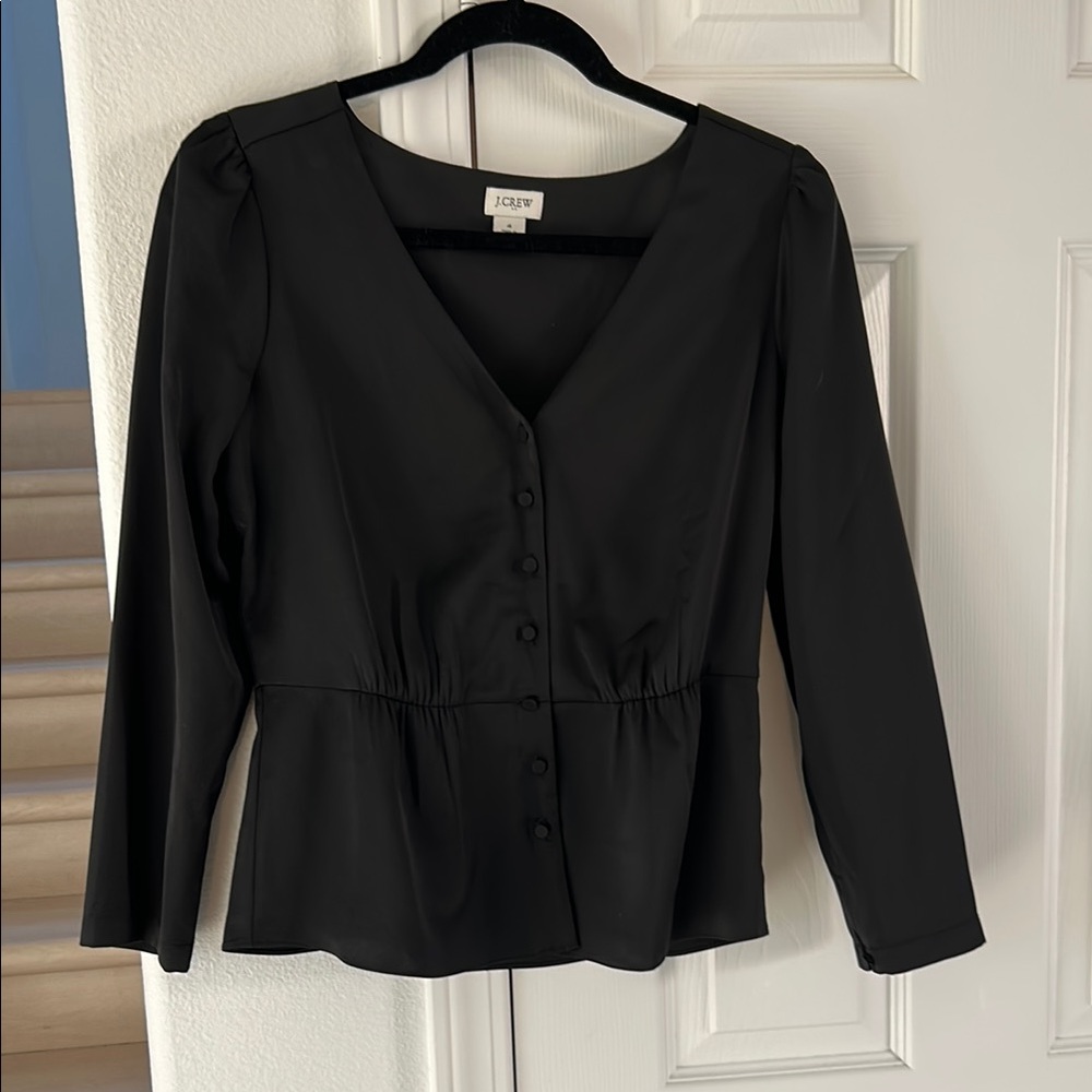 J. Crew Women's Black Button-Up Top